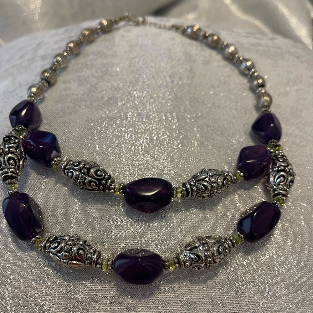 Beautiful purple beaded necklace